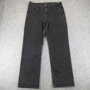 Buffalo David Bitton Alyssa High Rise Straight Leg Jeans Black Womens 12/32